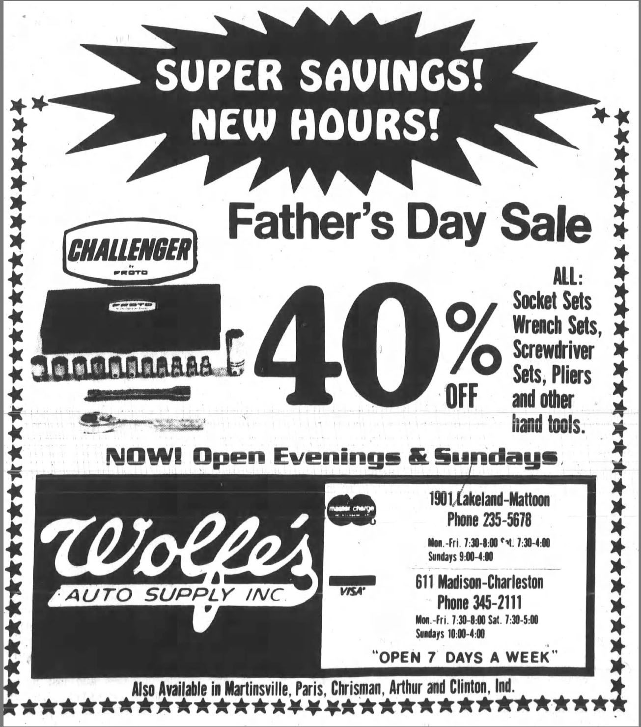 Super savings! New hours!